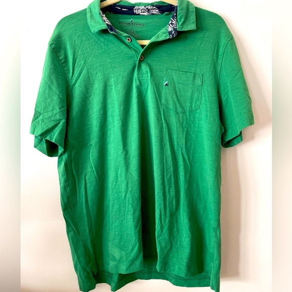 Tailor Vintage‎ Polo. Like new condition.  Green with navy trim. Men’s L - Picture 1 of 6